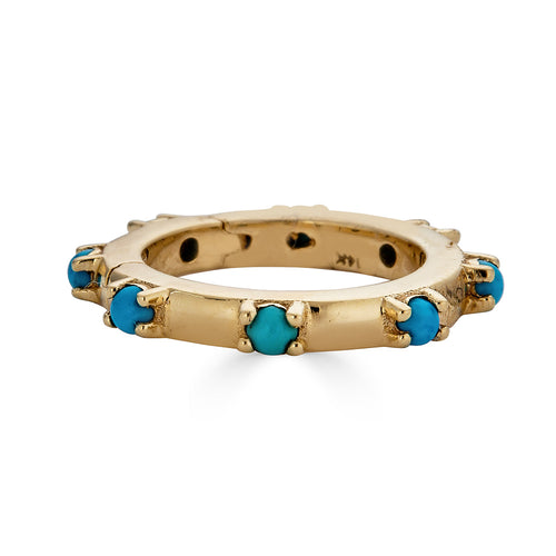 Yellow Gold and Turquoise Clasp Pendant