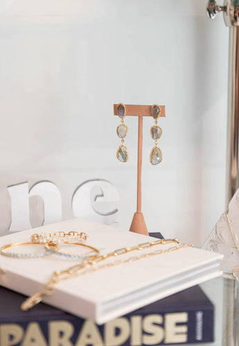 Diamond Baguettes Color Stones Earring