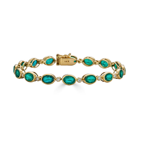 Oval Shaped Emerald Tennis Bracelet