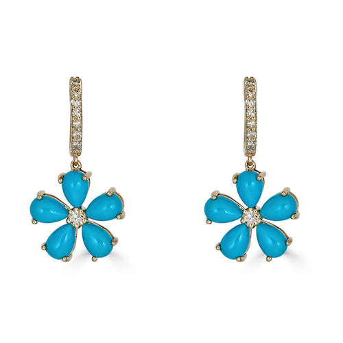 Turquoise Flower Earrings