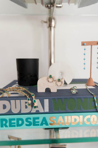 Bezel Emerald Earrings