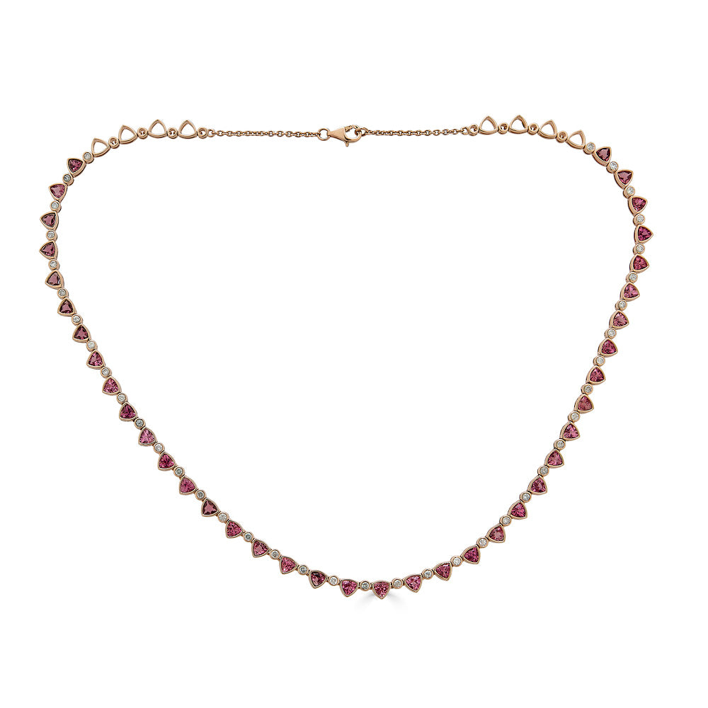 Trillion Pink Sapphire Necklace