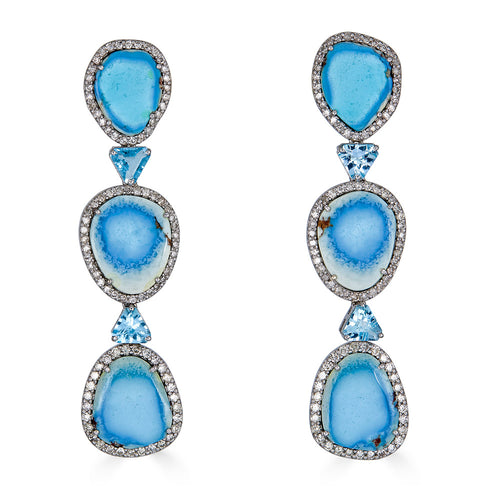 Arizona Turquoise Three Drop Earrings