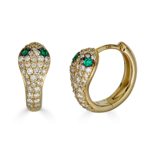 Emerald Eyes Snake Earring