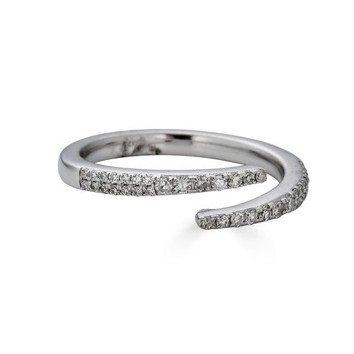 White Gold Swoosh Ring