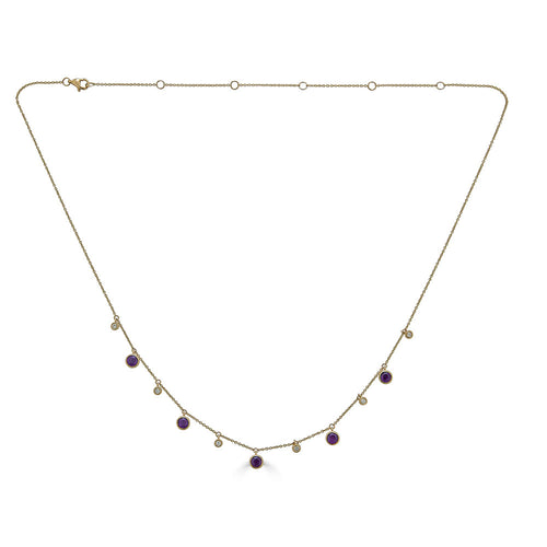 Amethyst Diamond Necklace