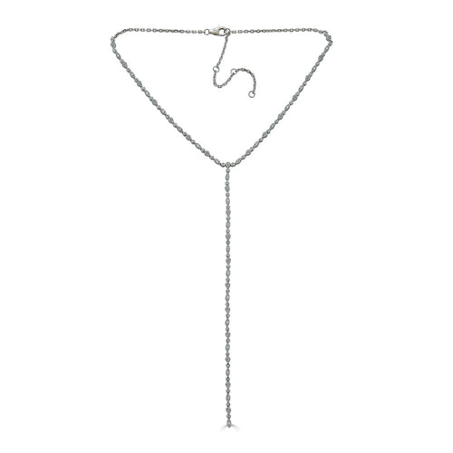 White Gold Lariat Necklace