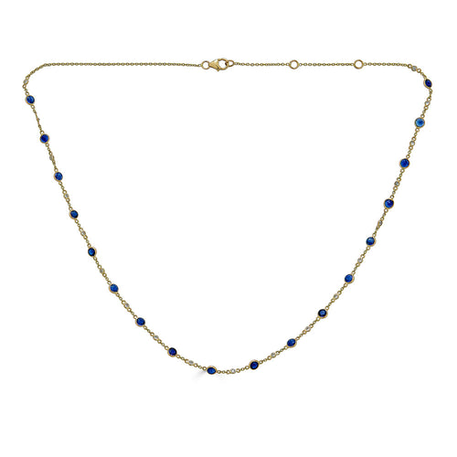 Sapphire & Diamond Yard Necklace