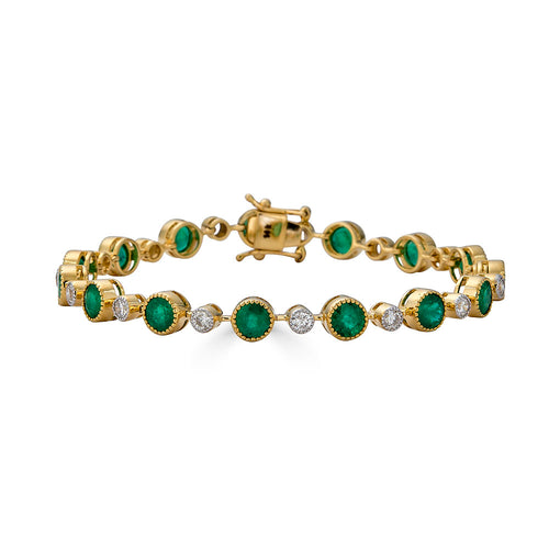 Emerald & Diamond Tennis Bracelet