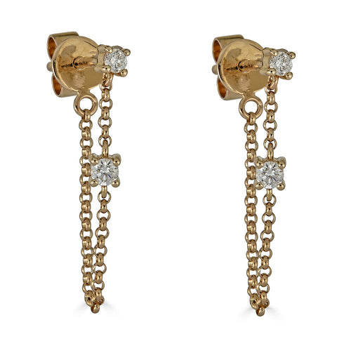 Two Small Diamond Chain Earring