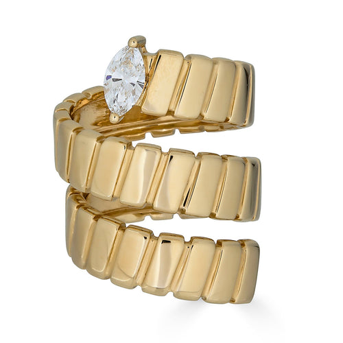Marquis Diamond Coiled Ring