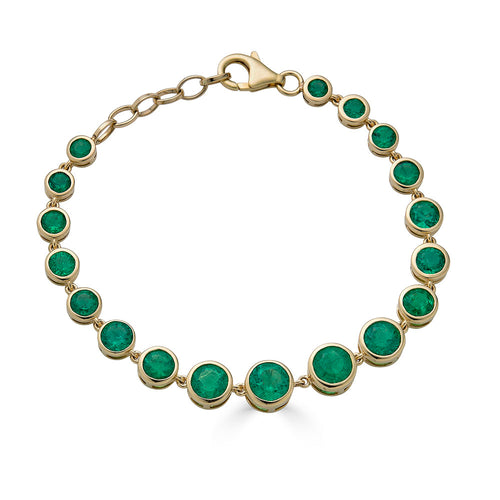 Emerald Round Cut Tennis Bracelet