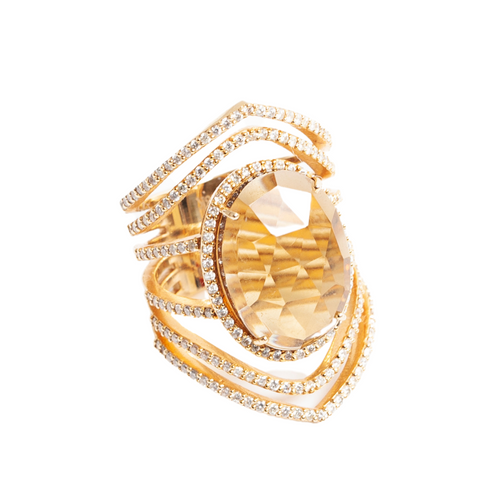 Whiskey Quartz Ring