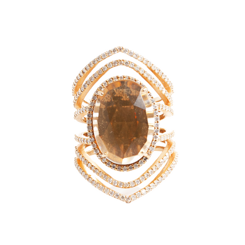Whiskey Quartz Ring