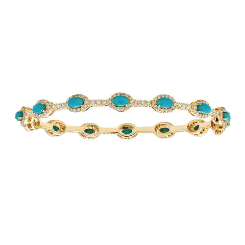 Olivia Turquoise Yellow Gold Bangle