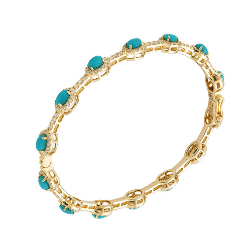 Olivia Turquoise Yellow Gold Bangle