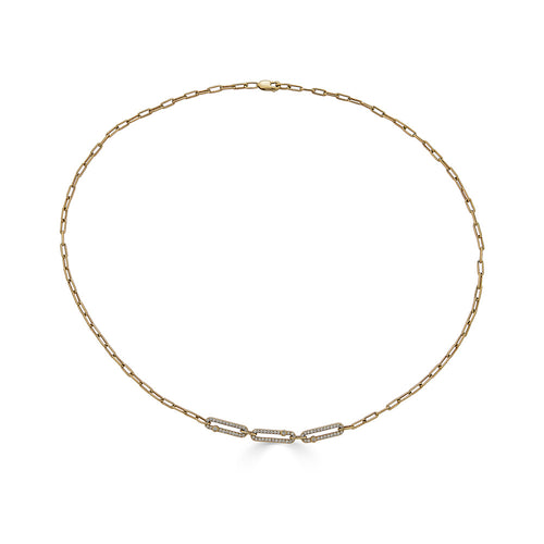 Three Diamond Links Necklace