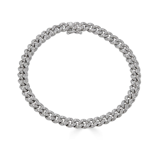 White Diamond Cuban Bracelet