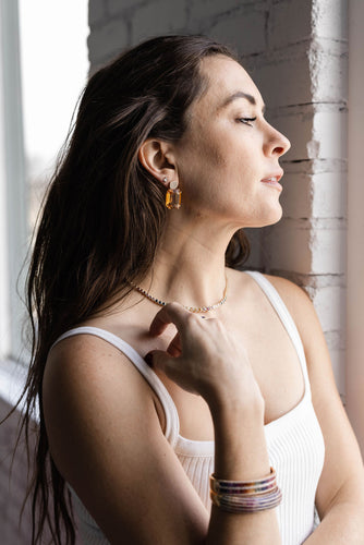 Topaz Emerald Drop Earring