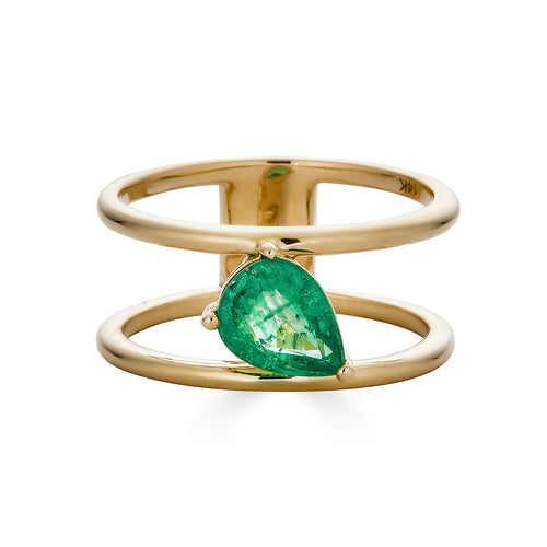 Gold Line Emerald Ring