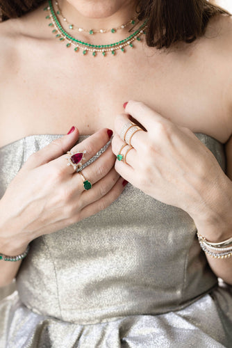 Gold Line Emerald Ring