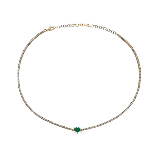 Emerald Heart Stone Necklace