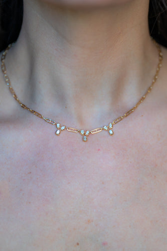 Three Charm Drop Necklace