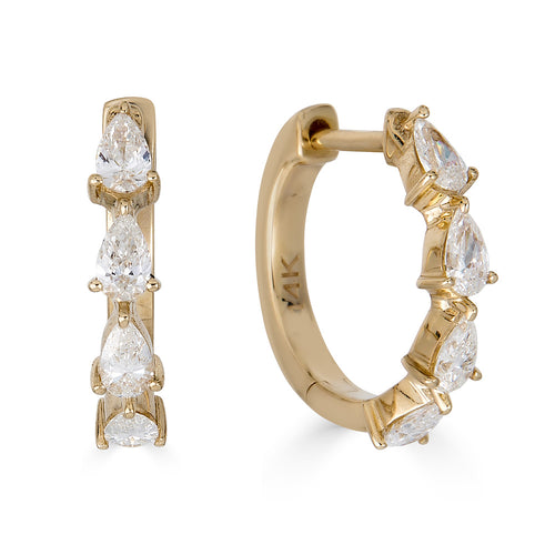 Four Pear Diamond Earrings