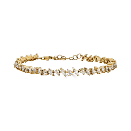Marquise and Pear Diamond Bracelet