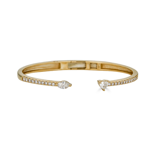 Open Line Pave Diamond Bangle