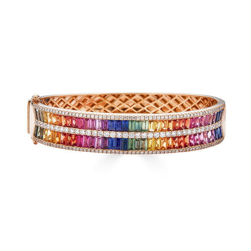 Two Row Rainbow Bangle