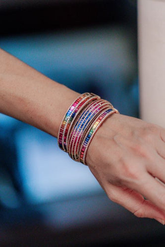 Two Row Rainbow Bangle