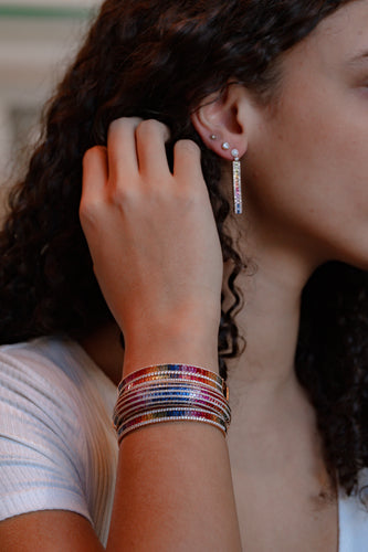 Two Row Rainbow Bangle