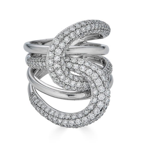 Pave Diamond Interlocking Ring