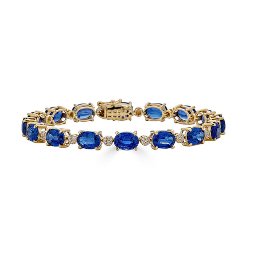 Oval Shaped Sapphire Tennis Bracelet
