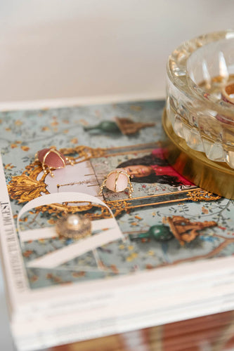 Pink Cabochon Beetle Pendant