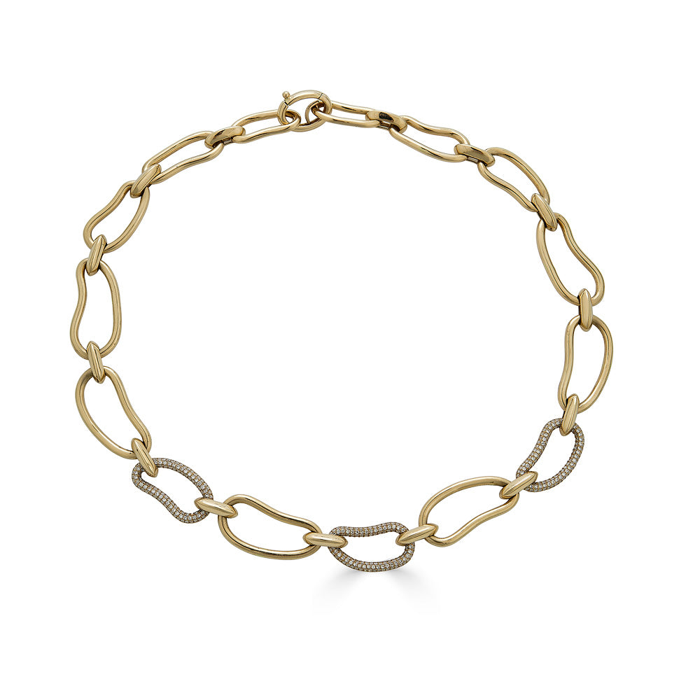 Gold Bubble Link Necklace