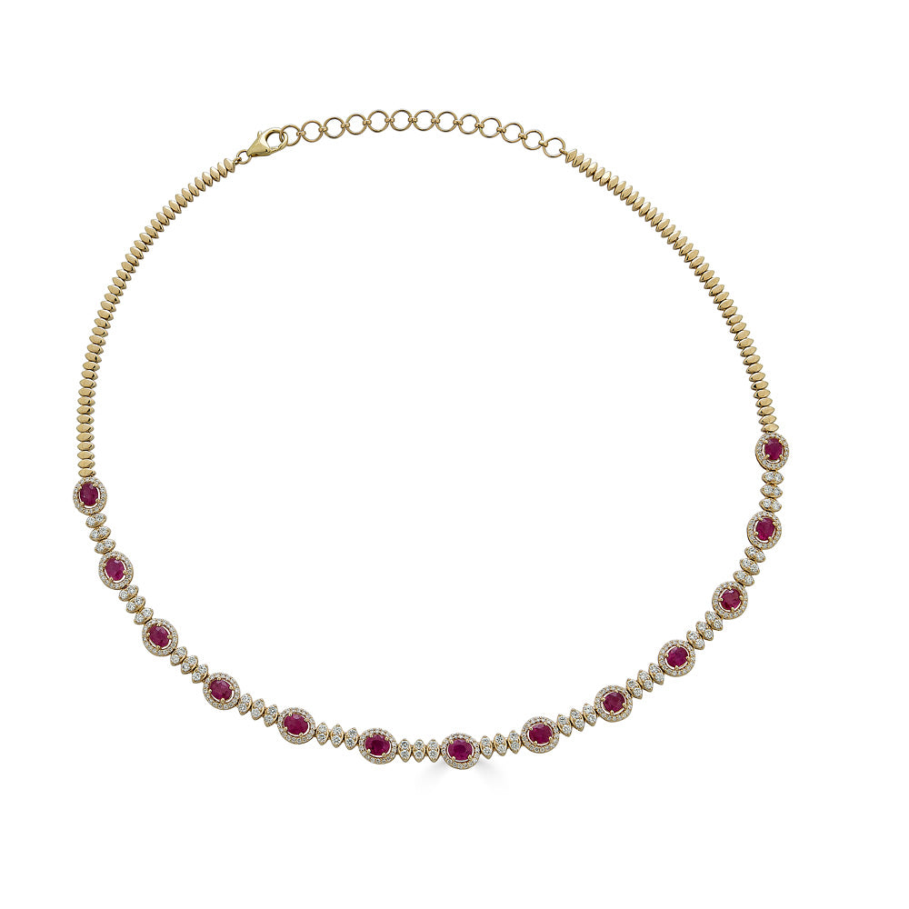 Ruby Tennis Necklace 4-Prong