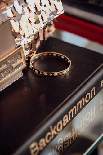 Alternating Australian Yellow Gold Bangle