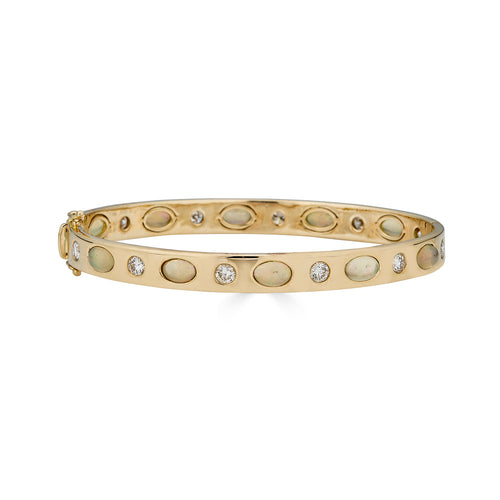 Alternating Australian Yellow Gold Bangle