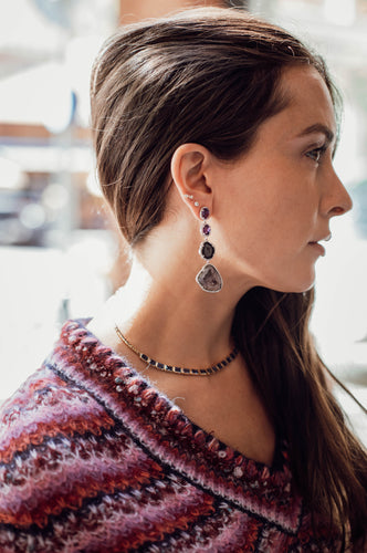 Amethyst and Geode Earrings