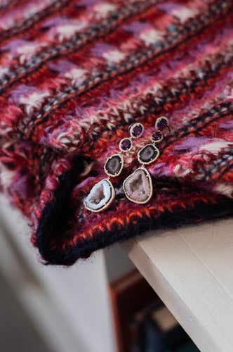 Amethyst and Geode Earrings