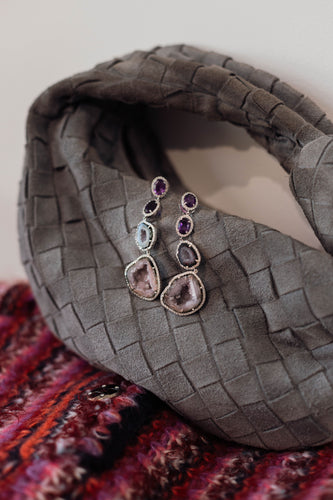 Amethyst and Geode Earrings