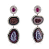 Geode Pink Tourmaline Post Earrings
