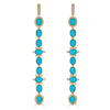 9 Oval Pear Shape Turquoise Earrings