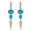 Turquoise Two Stone Drop Earrings