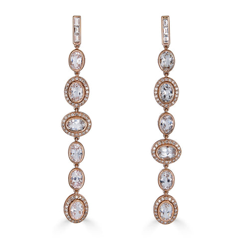 Oval Rose Quartz Earring