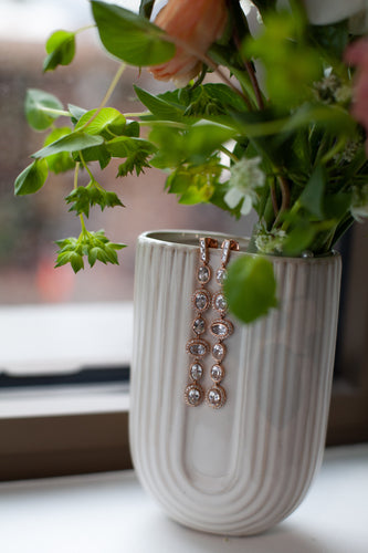 Oval Rose Quartz Earring