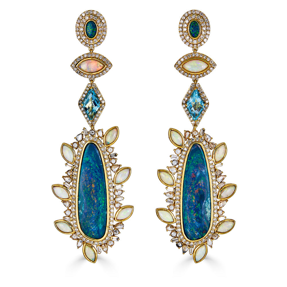 Light Blue Australian Opal Drop Earring
