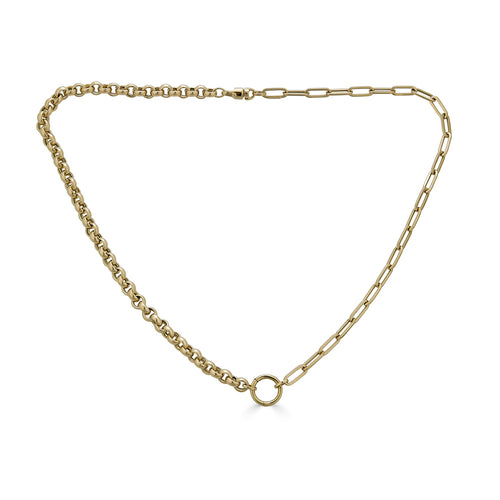 Half Rollo/Paperclip Gold Chain